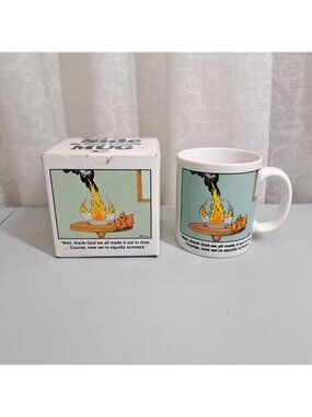 The Far Side Coffee Mug Gary Larson Now We're Equally Screwed Fish Bowl 1988